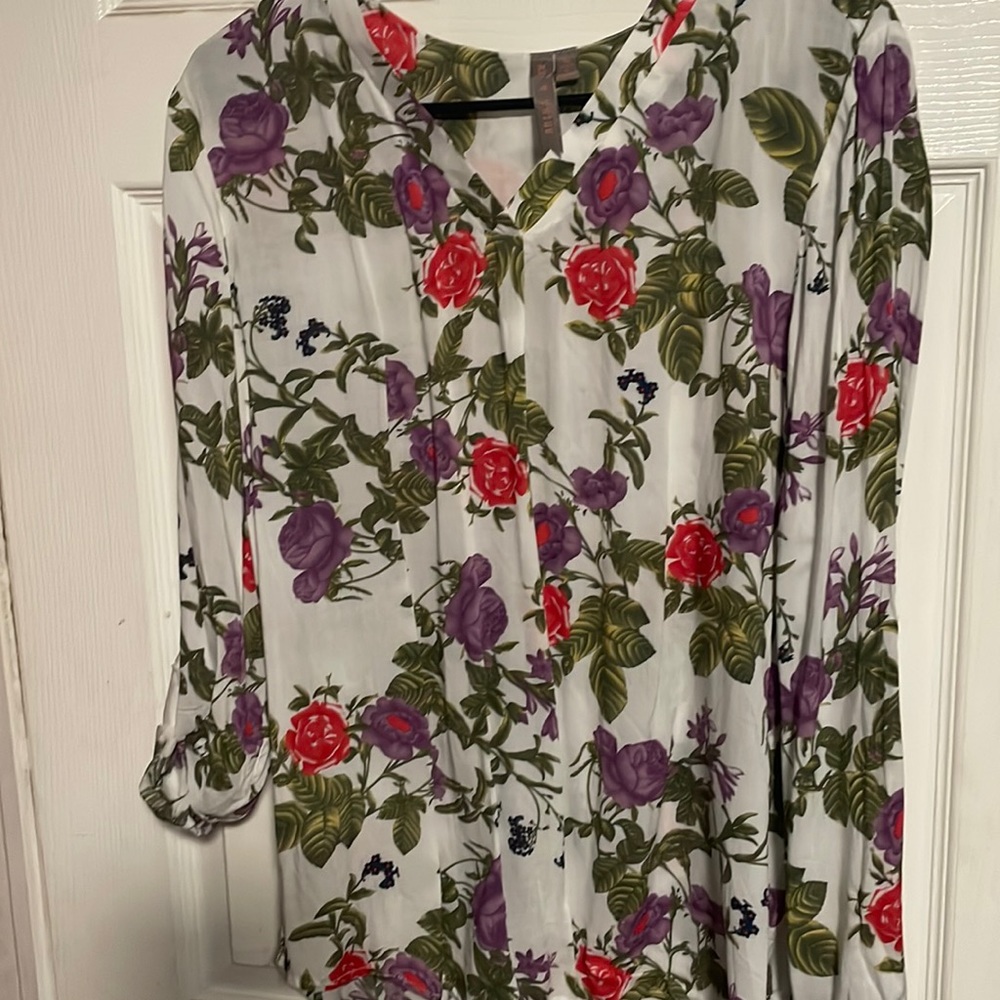 Brina + Em Flower Printed Blouse